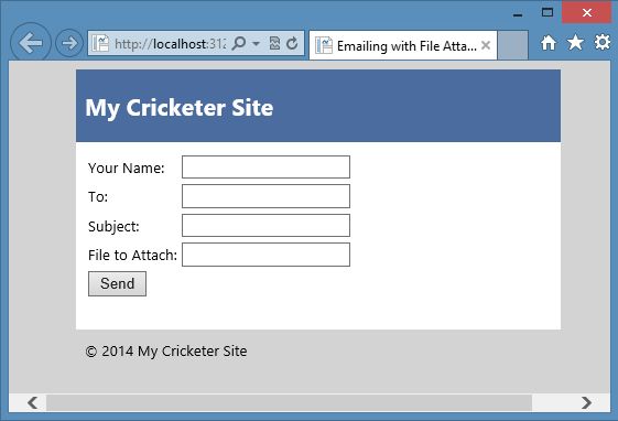 Email Page with Attachment in WebMatrix